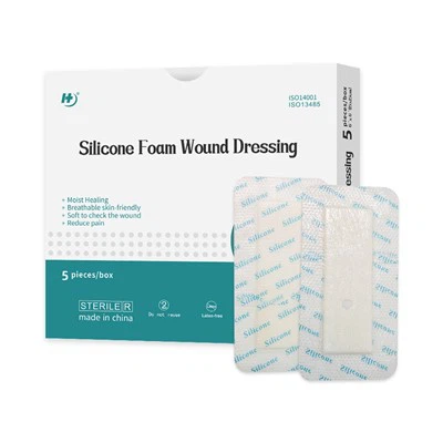 Siêu hấp thụ bọt silicone Vết thương băng dính không thấm nước với đường viền